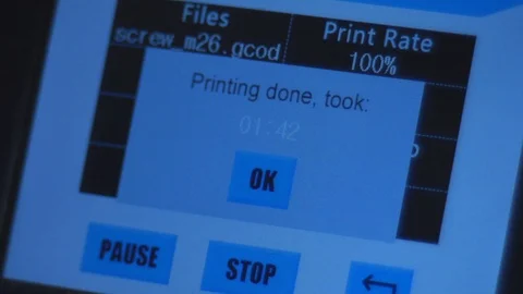 3D printer printing a gray screw, Print job is done Stock Footage 104181434