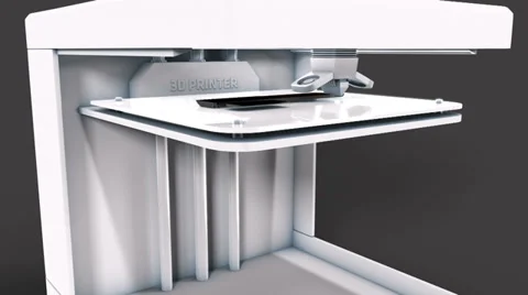 3d printer printing gun. Black and white version. Stock Footage 38243472