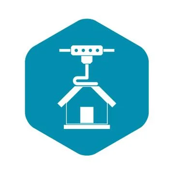 3d printer printing house icon simple イラスト素材