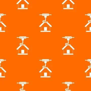 3d printer printing house pattern seamless Stock Illustration