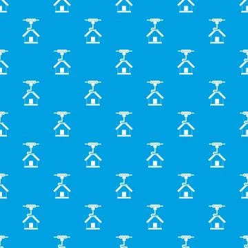 3d printer printing house pattern seamless blue Stock Illustration
