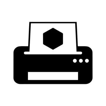 3d, printer, printing icon. Black vector graphics. イラスト素材