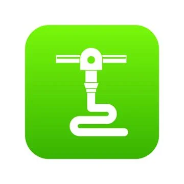 3d printer printing icon digital green 库存插图