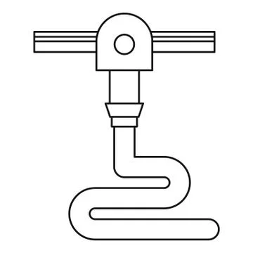 3d printer printing icon outline Stock Illustration