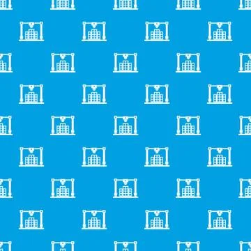 3d printer printing layout of building pattern seamless blue Stock Illustration