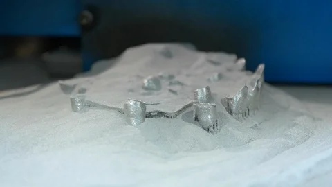 3D printer printing metal. Laser sintering machine for metal. Stock Footage 91820523