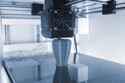3D printer printing model. Equipment of 3D printer during process of printing Stock Photos