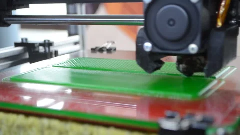 3D printer printing object 3D printer printing object molten plastic Stock Footage 328719808