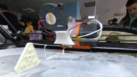 3D printer printing object 3D printer printing object molten plastic Stock Footage 328720089