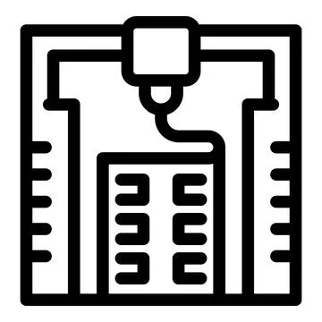 3d printer printing object layer by layer from top view Stock Illustration