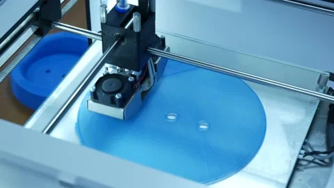 3D printer printing an object from plastic. Stock Footage 137245297