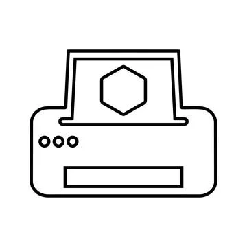 3d, printer, printing outline icon. Line art vector. イラスト素材