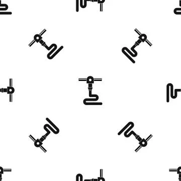 3d printer printing pattern seamless black Stock Illustration