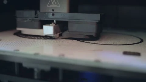 3D printer printing patterns, handheld closeup Video stock 249171478