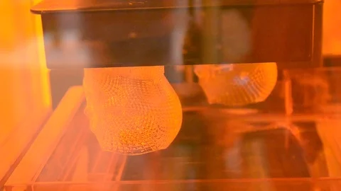 3d printer printing photopolymer Stock Footage 71353080
