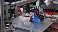 3D Printer Is Printing Plastic Model Stock Footage