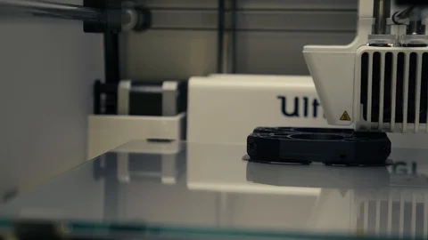 3D Printer Printing Plastic Model 4K Stock Footage 125762769