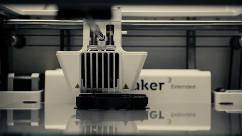 3D Printer Printing Plastic Model 4K Stock Footage 125762871