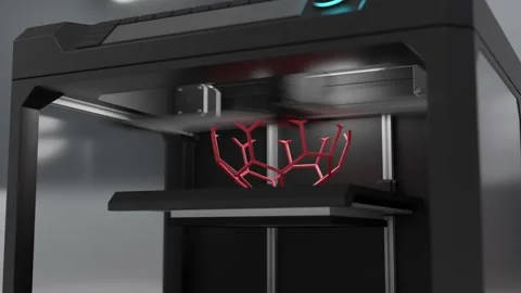 3D printer is printing polyhedron shape from plastic. 3D rendered animation. Stock Footage 165489594