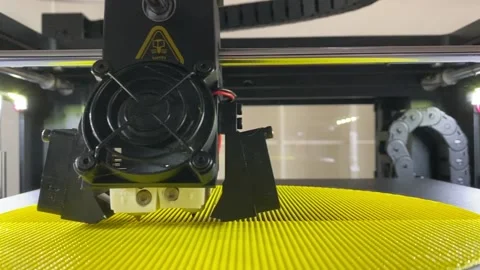3d printer printing polymer 3d model prototype closeup Stock Footage 141153911