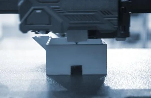 3D printer printing prototype molten plastic Process creating prototype model Stock Photos