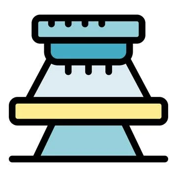 3d printer printing a rectangular object layer by layer using fdm technology Stock Illustration