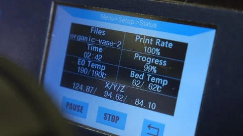 3D printer printing a red vase, Black background Stock Footage 104756285