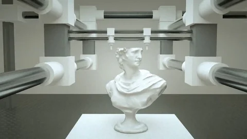 3D printer, printing, sculpture, 3D printing Видео 69269337