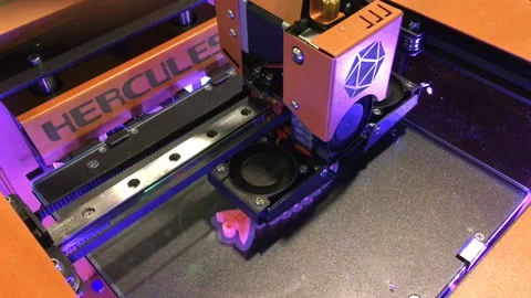 3D printer printing technology close up view Stock Footage 88681171