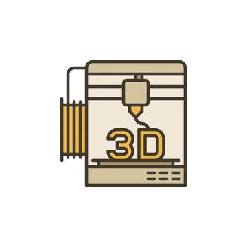 3D printer printing vector Future Technology concept colored icon Illustrazione stock