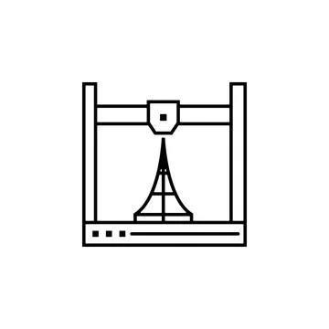 3d, printer, printing, volumetric icon Illustrazione stock
