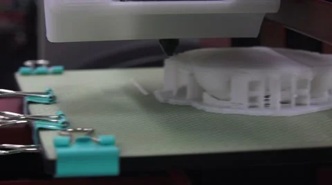 3D Printer Printing White Plastic In Akihabara 03 4K Stock Footage 40656061