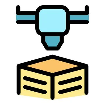 3d printer printing a wooden box, innovative additive manufacturing technolog Stock Illustration