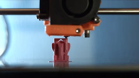 3D printer printing a zipper close Stock Footage 90701694