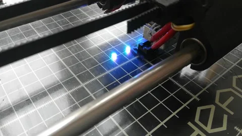 3d printer prints black detail. Homemade 3d printer. 動画素材 111407080