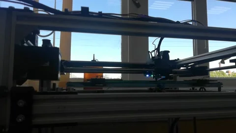 3d printer prints black detail. Homemade 3d printer. 動画素材 111407084