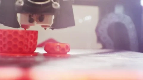 3D printer prints the detail close-up. Stock Footage 124123716
