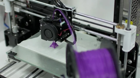 3d printer prints an eiffel tower Stock Footage 92810222