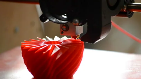 3D printer prints the figure close-up Stock Footage