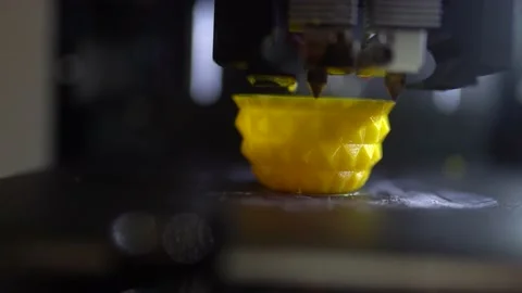 3D Printer Prints The Figure Close-Up Stock Footage 180486048