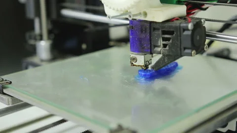 3D printer prints item 스톡 동영상 87214232