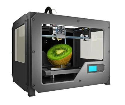 3d printer prints Kiwi Illustrazione stock