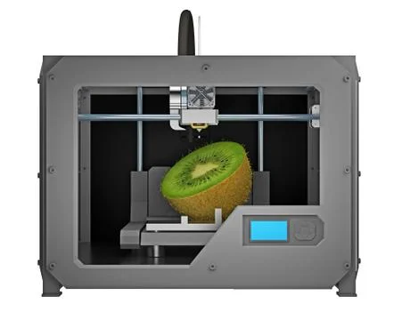 3d printer prints Kiwi Stock-Illustration