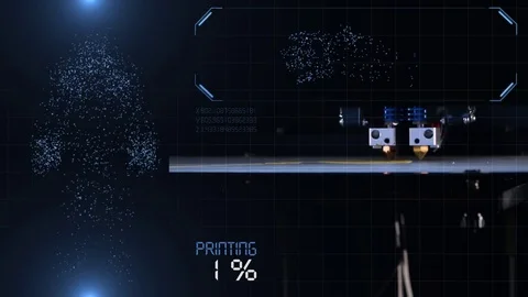 3d printer prints the model of the hand. Motion graphic, human robot circuit. 스톡 동영상 82054764
