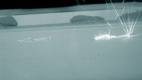 3D printer prints object from metal powder. Stock-Footage 156412845