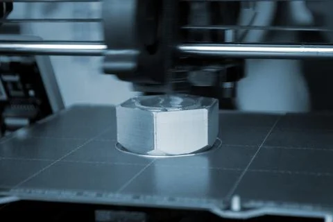3D printer prints object Process of printing model on 3D printer. Model printed Stock Photos