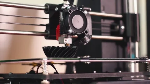  3D the printer prints the part Stock Footage 82021708