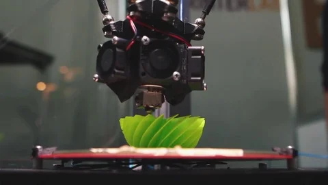  3D the printer prints the part Stock Footage 82021763