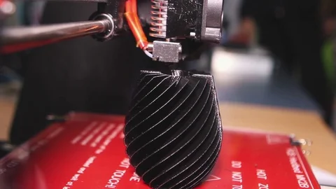  3D the printer prints the part Stock Footage 82021777
