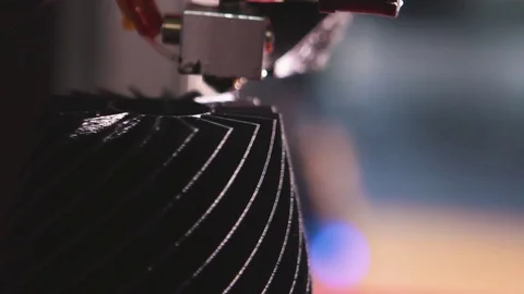  3D the printer prints the part Stock Footage 82021794